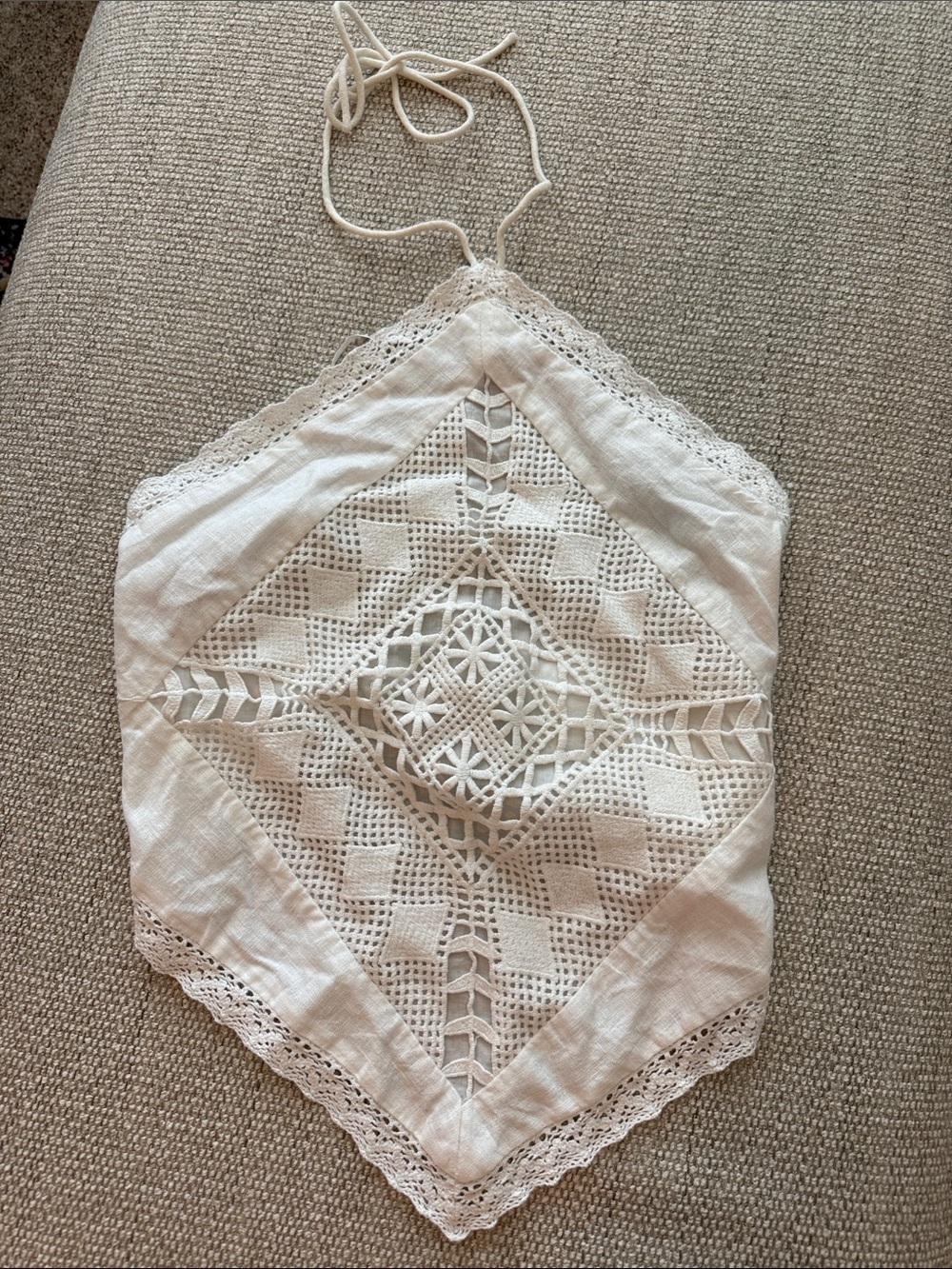 Abercrombie & Fitch Crochet Halter Top - White